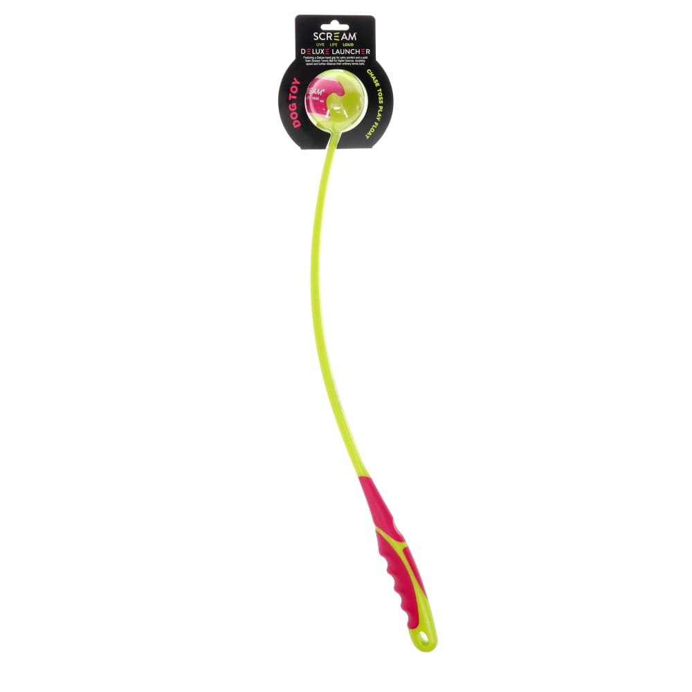 DOG TOY SCREAM BALL THROWER DELUXE GRIP GREEN / PINK – Keysbrook Produce
